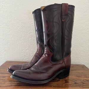 Men's Two Tone Brown Cowboy Boots Size 8.5 D